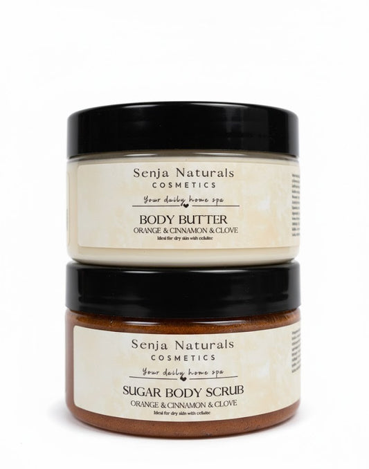 Gift Set Body Butter and Sugar Body Scrub Orange & Cinnamon & Clove